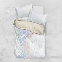 Hawaiian Tribal Tattoo and Plumeria Bedding Set Polynesian Pattern Sweet