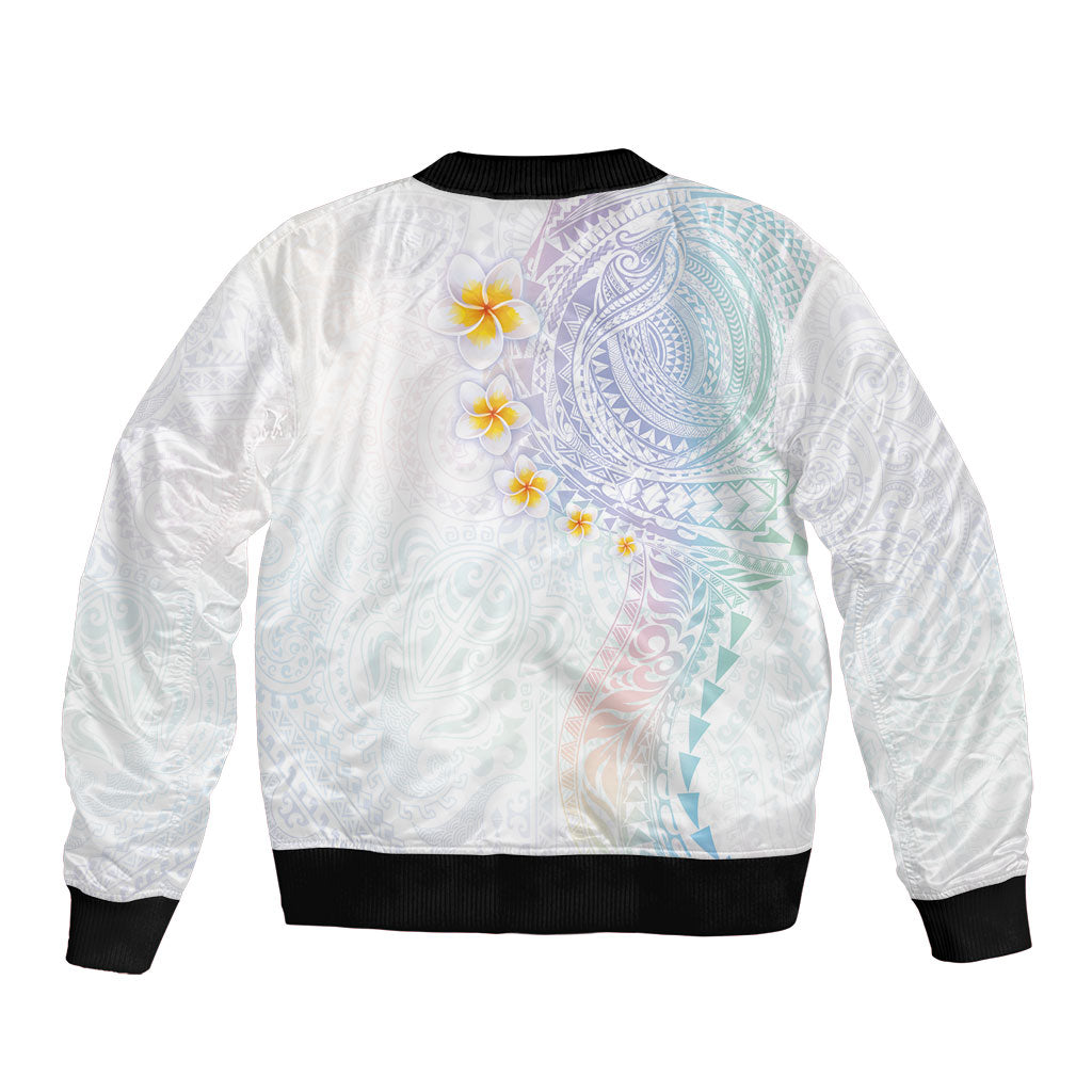 Hawaiian Tribal Tattoo and Plumeria Bomber Jacket Polynesian Pattern Sweet