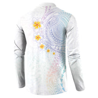 Hawaiian Tribal Tattoo and Plumeria Button Sweatshirt Polynesian Pattern Sweet