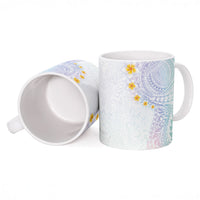 Hawaiian Tribal Tattoo and Plumeria Ceramic Mug Polynesian Pattern Sweet