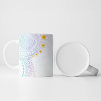 Hawaiian Tribal Tattoo and Plumeria Ceramic Mug Polynesian Pattern Sweet