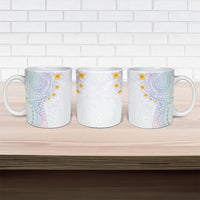 Hawaiian Tribal Tattoo and Plumeria Ceramic Mug Polynesian Pattern Sweet