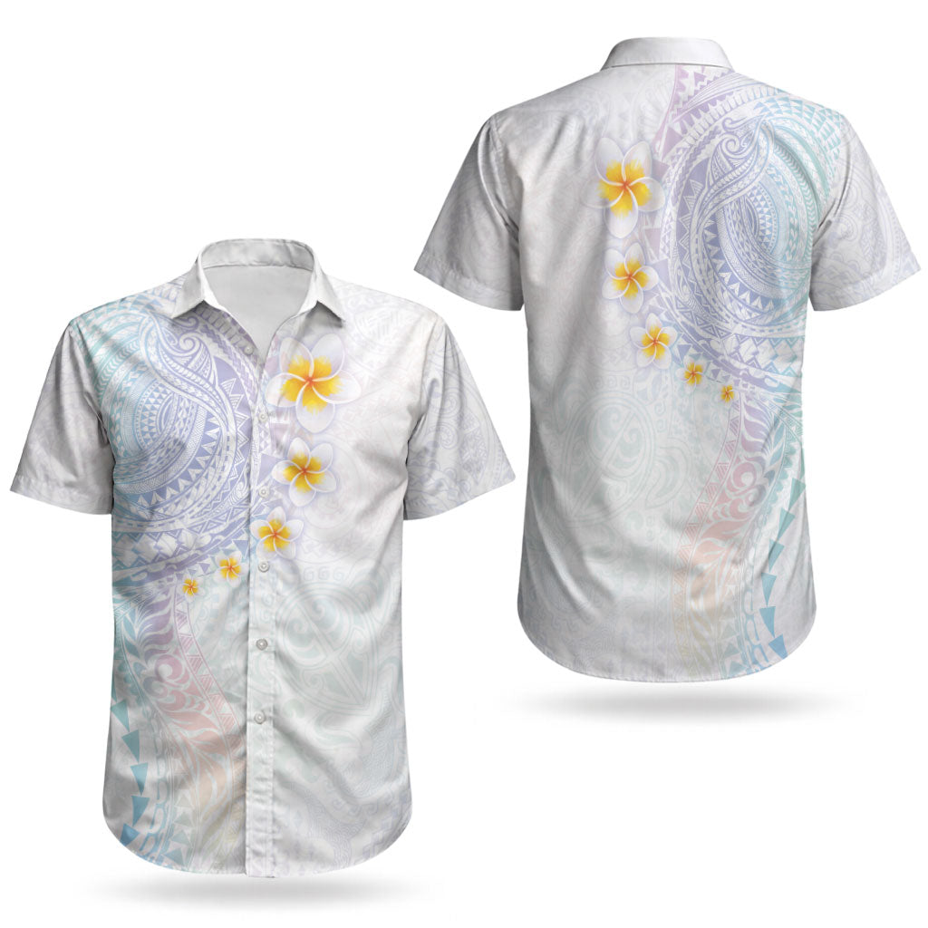 Hawaiian Tribal Tattoo and Plumeria Couples Matching Mermaid Dress and Hawaiian Shirt Polynesian Pattern Sweet