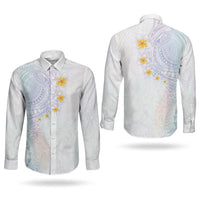 Hawaiian Tribal Tattoo and Plumeria Couples Matching Tank Maxi Dress and Long Sleeve Button Shirt Polynesian Pattern Sweet