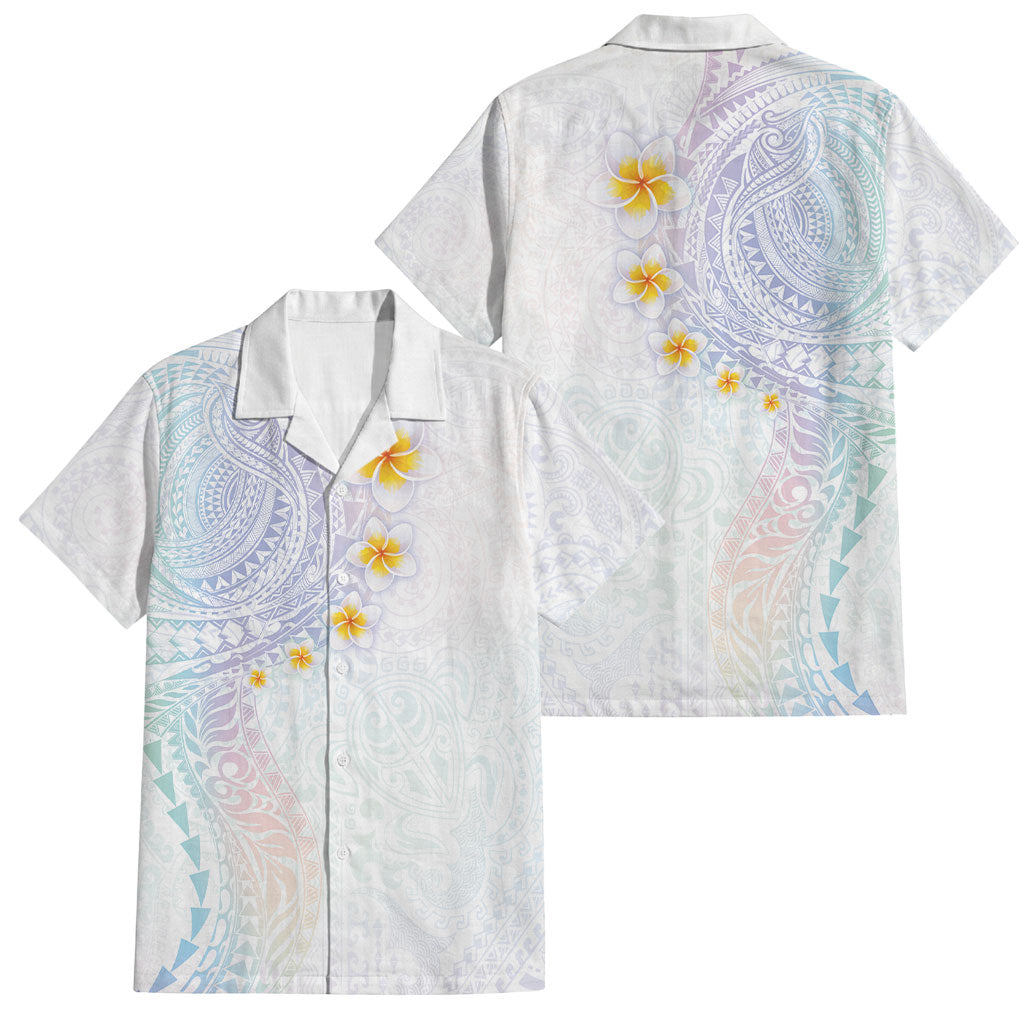 Hawaiian Tribal Tattoo and Plumeria Family Matching Off The Shoulder Long Sleeve Dress and Hawaiian Shirt Polynesian Pattern Sweet