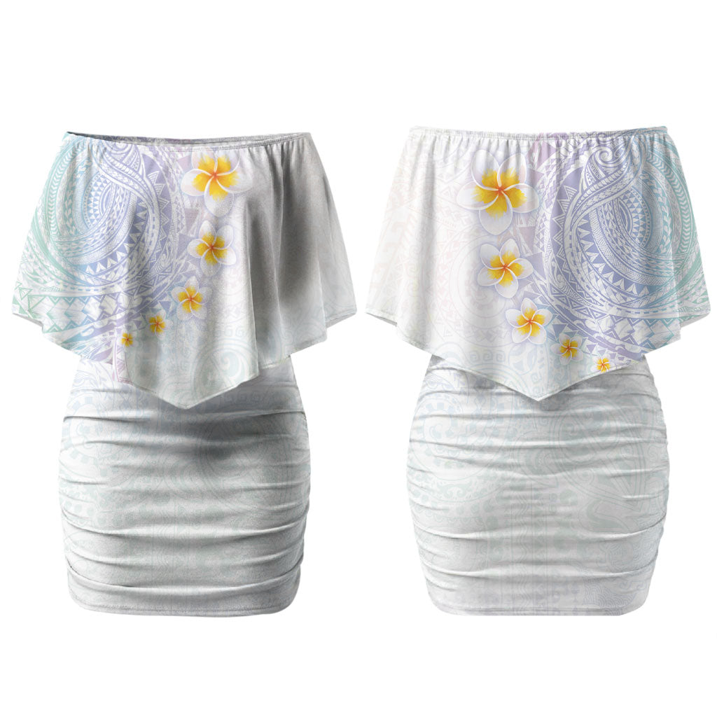 Hawaiian Tribal Tattoo and Plumeria Family Matching Off Shoulder Short Dress and Hawaiian Shirt Polynesian Pattern Sweet