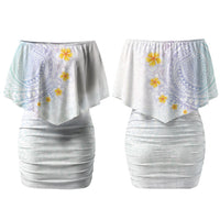 Hawaiian Tribal Tattoo and Plumeria Family Matching Off Shoulder Short Dress and Hawaiian Shirt Polynesian Pattern Sweet