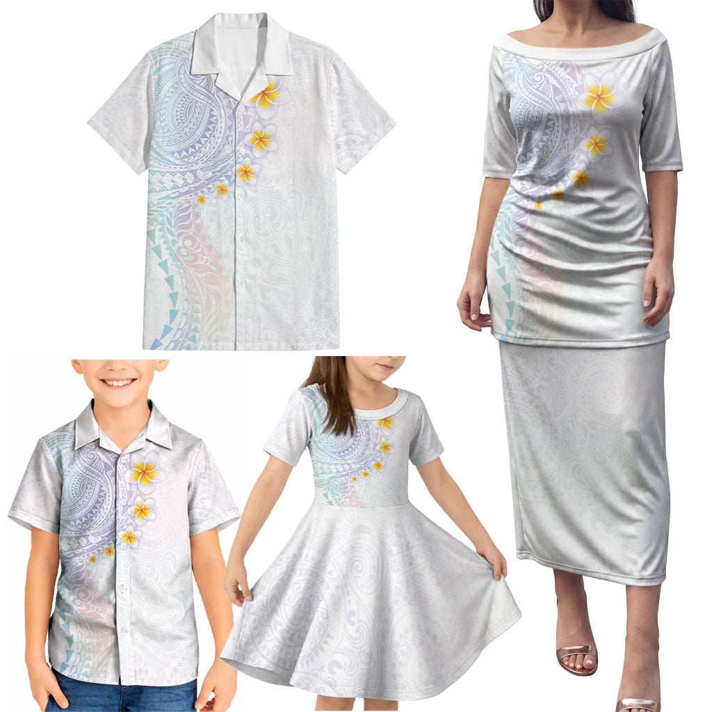 Hawaiian Tribal Tattoo and Plumeria Family Matching Puletasi and Hawaiian Shirt Polynesian Pattern Sweet