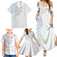 Hawaiian Tribal Tattoo and Plumeria Family Matching Summer Maxi Dress and Hawaiian Shirt Polynesian Pattern Sweet