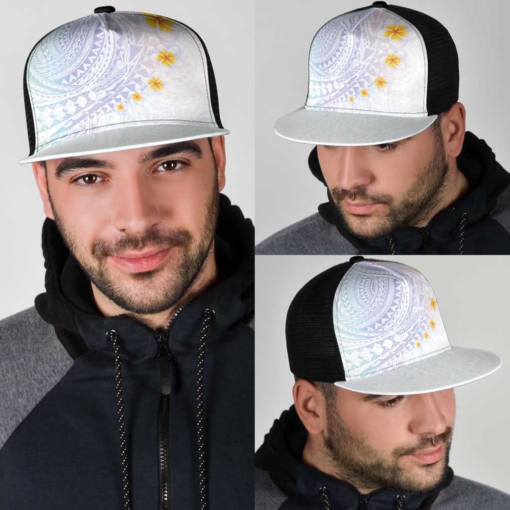 Hawaiian Tribal Tattoo and Plumeria Mesh Trucker Cap Polynesian Pattern Sweet