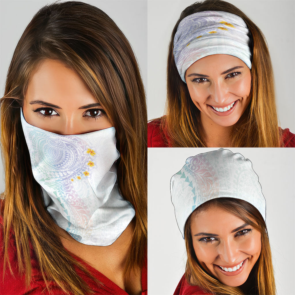 Hawaiian Tribal Tattoo and Plumeria Neck Gaiter Polynesian Pattern Sweet