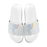Hawaiian Tribal Tattoo and Plumeria Slide Sandals Polynesian Pattern Sweet
