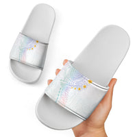 Hawaiian Tribal Tattoo and Plumeria Slide Sandals Polynesian Pattern Sweet