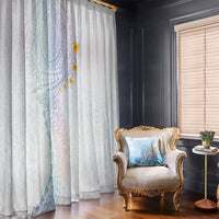 Hawaiian Tribal Tattoo and Plumeria Window Curtain Polynesian Pattern Sweet
