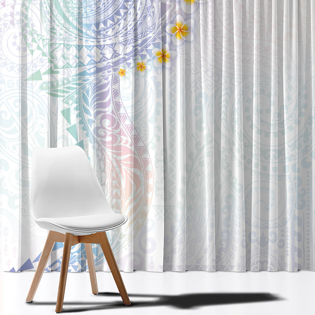 Hawaiian Tribal Tattoo and Plumeria Window Curtain Polynesian Pattern Sweet