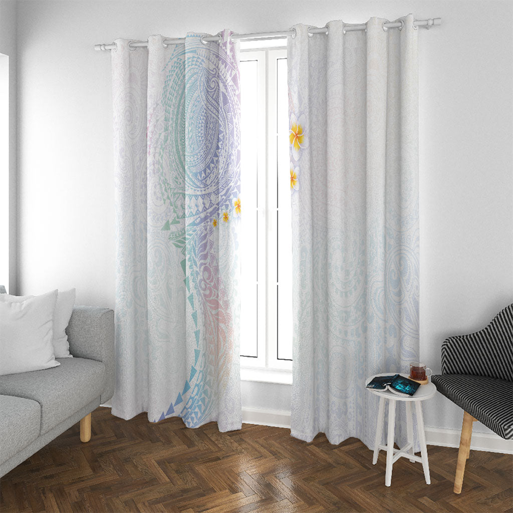 Hawaiian Tribal Tattoo and Plumeria Window Curtain Polynesian Pattern Sweet