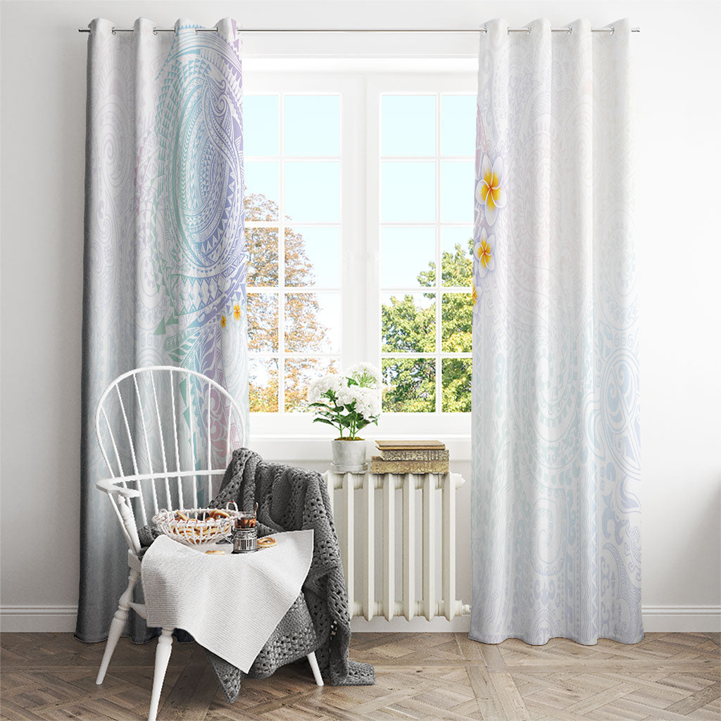 Hawaiian Tribal Tattoo and Plumeria Window Curtain Polynesian Pattern Sweet