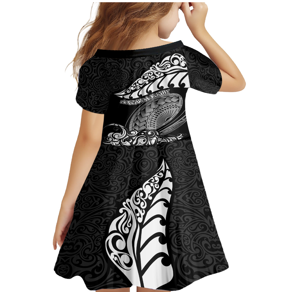 new-zealand-rugby-family-matching-mermaid-dress-and-hawaiian-shirt-maori-warrior-rugby-silver-fern-tribal-pattern