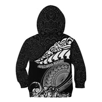 New Zealand Rugby Kid Hoodie Maori Warrior Rugby Silver Fern Tribal Pattern LT03 - Polynesian Pride