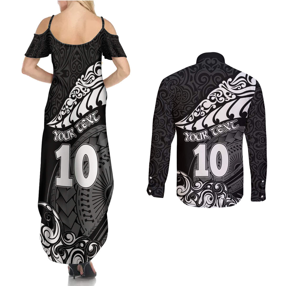 custom-new-zealand-rugby-couples-matching-summer-maxi-dress-and-long-sleeve-button-shirts-maori-warrior-rugby-silver-fern-tribal-pattern