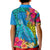 Polynesian Kid Polo Shirt The Turtle Jung Flower with Maori Pattern Ethnic Style LT03 - Polynesian Pride