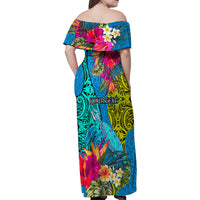 custom-polynesian-family-matching-off-shoulder-maxi-dress-and-hawaiian-shirt-the-turtle-jung-flower-with-maori-pattern-ethnic-style