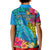 Custom Polynesian Kid Polo Shirt The Turtle Jung Flower with Maori Pattern Ethnic Style LT03 - Polynesian Pride