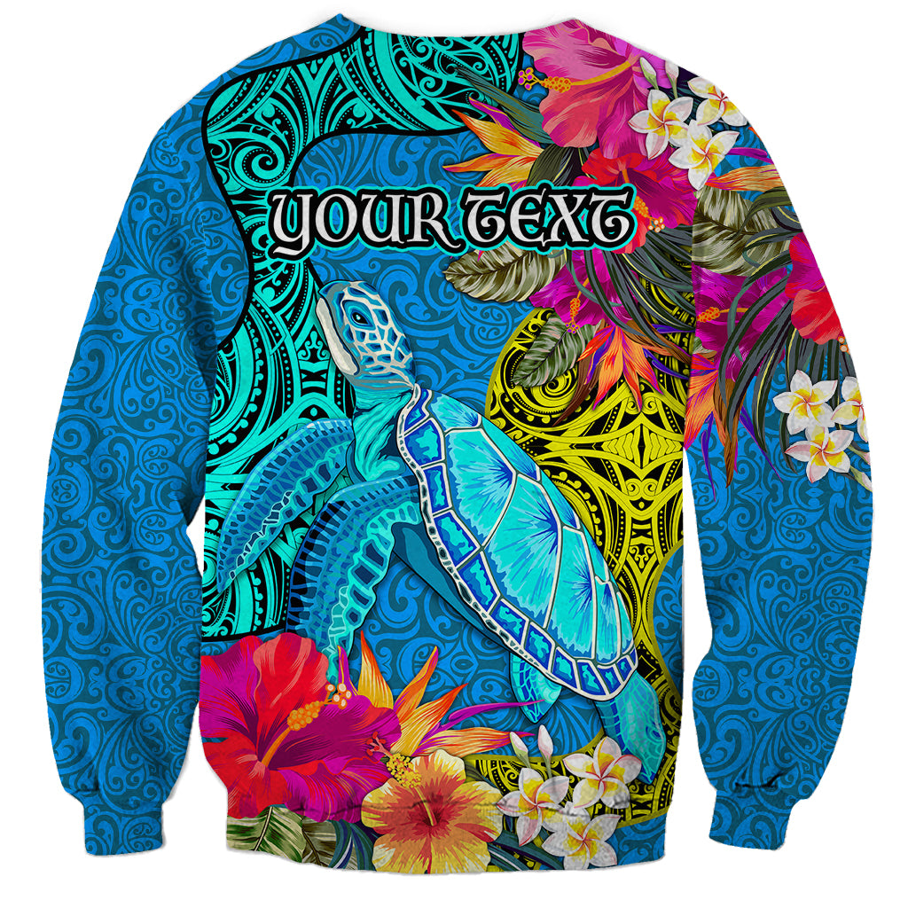 custom-polynesian-sweatshirt-the-turtle-jung-flower-with-maori-pattern-ethnic-style