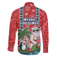 Hawaii Christmas Family Matching Mermaid Dress and Hawaiian Shirt The Santa Surfing Hawaii Xmas Style LT03 - Polynesian Pride