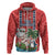 Hawaii Christmas Hoodie The Santa Surfing Hawaii Xmas Style LT03 Zip Hoodie Red - Polynesian Pride