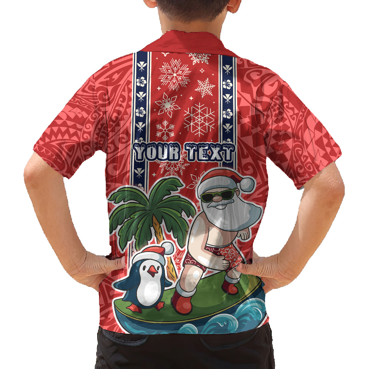 Custom Hawaii Christmas Family Matching Summer Maxi Dress and Hawaiian Shirt The Santa Surfing Hawaii Xmas Style LT03 - Polynesian Pride