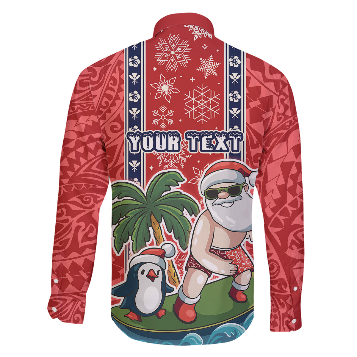 Custom Hawaii Christmas Family Matching Summer Maxi Dress and Hawaiian Shirt The Santa Surfing Hawaii Xmas Style LT03 - Polynesian Pride