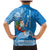 Hawaii Mele Kalikimaka Family Matching Mermaid Dress and Hawaiian Shirt Santa Riding The DolPhin Mix Kakau Pattern Blue Style LT03 - Polynesian Pride