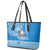 Hawaii Mele Kalikimaka Leather Tote Bag Santa Riding The DolPhin Mix Kakau Pattern Blue Style LT03 - Polynesian Pride