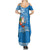 Hawaii Mele Kalikimaka Summer Maxi Dress Santa Riding The DolPhin Mix Kakau Pattern Blue Style LT03 - Polynesian Pride