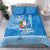 Custom Hawaii Mele Kalikimaka Bedding Set Santa Riding The DolPhin Mix Kakau Pattern Blue Style LT03 - Polynesian Pride