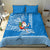 Custom Hawaii Mele Kalikimaka Bedding Set Santa Riding The DolPhin Mix Kakau Pattern Blue Style LT03 - Polynesian Pride