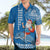 Custom Hawaii Mele Kalikimaka Hawaiian Shirt Santa Riding The DolPhin Mix Kakau Pattern Blue Style LT03 - Polynesian Pride