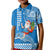 Custom Hawaii Mele Kalikimaka Kid Polo Shirt Santa Riding The DolPhin Mix Kakau Pattern Blue Style LT03 Kid Blue - Polynesian Pride