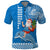 Custom Hawaii Mele Kalikimaka Polo Shirt Santa Riding The DolPhin Mix Kakau Pattern Blue Style LT03 Blue - Polynesian Pride