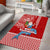 Hawaii Mele Kalikimaka Area Rug Santa Riding The DolPhin Mix Kakau Pattern Red Style LT03 - Polynesian Pride