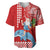 Hawaii Mele Kalikimaka Baseball Jersey Santa Riding The DolPhin Mix Kakau Pattern Red Style LT03 Red - Polynesian Pride