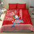 Hawaii Mele Kalikimaka Bedding Set Santa Riding The DolPhin Mix Kakau Pattern Red Style LT03 - Polynesian Pride