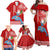 Hawaii Mele Kalikimaka Family Matching Off Shoulder Maxi Dress and Hawaiian Shirt Santa Riding The DolPhin Mix Kakau Pattern Red Style LT03 - Polynesian Pride