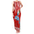 Hawaii Mele Kalikimaka Family Matching Tank Maxi Dress and Hawaiian Shirt Santa Riding The DolPhin Mix Kakau Pattern Red Style LT03 Mom's Dress Red - Polynesian Pride