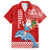 Hawaii Mele Kalikimaka Hawaiian Shirt Santa Riding The DolPhin Mix Kakau Pattern Red Style LT03 Red - Polynesian Pride