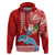 Hawaii Mele Kalikimaka Hoodie Santa Riding The DolPhin Mix Kakau Pattern Red Style LT03 Pullover Hoodie Red - Polynesian Pride