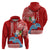 Hawaii Mele Kalikimaka Hoodie Santa Riding The DolPhin Mix Kakau Pattern Red Style LT03 - Polynesian Pride