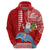 Hawaii Mele Kalikimaka Hoodie Santa Riding The DolPhin Mix Kakau Pattern Red Style LT03 - Polynesian Pride