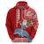 Hawaii Mele Kalikimaka Hoodie Santa Riding The DolPhin Mix Kakau Pattern Red Style LT03 - Polynesian Pride